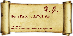 Herzfeld Jácinta névjegykártya